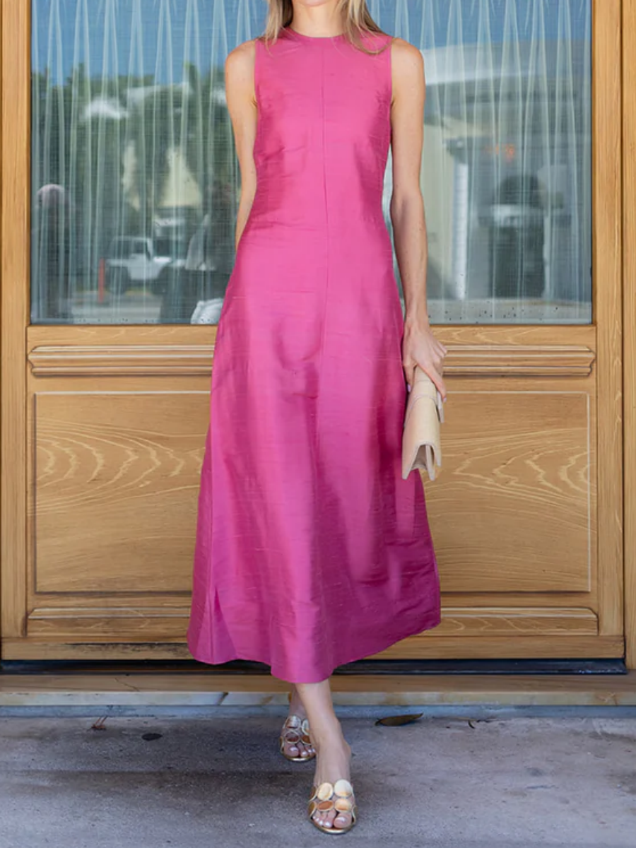 Sleeveless Crew Neck Midi Dress