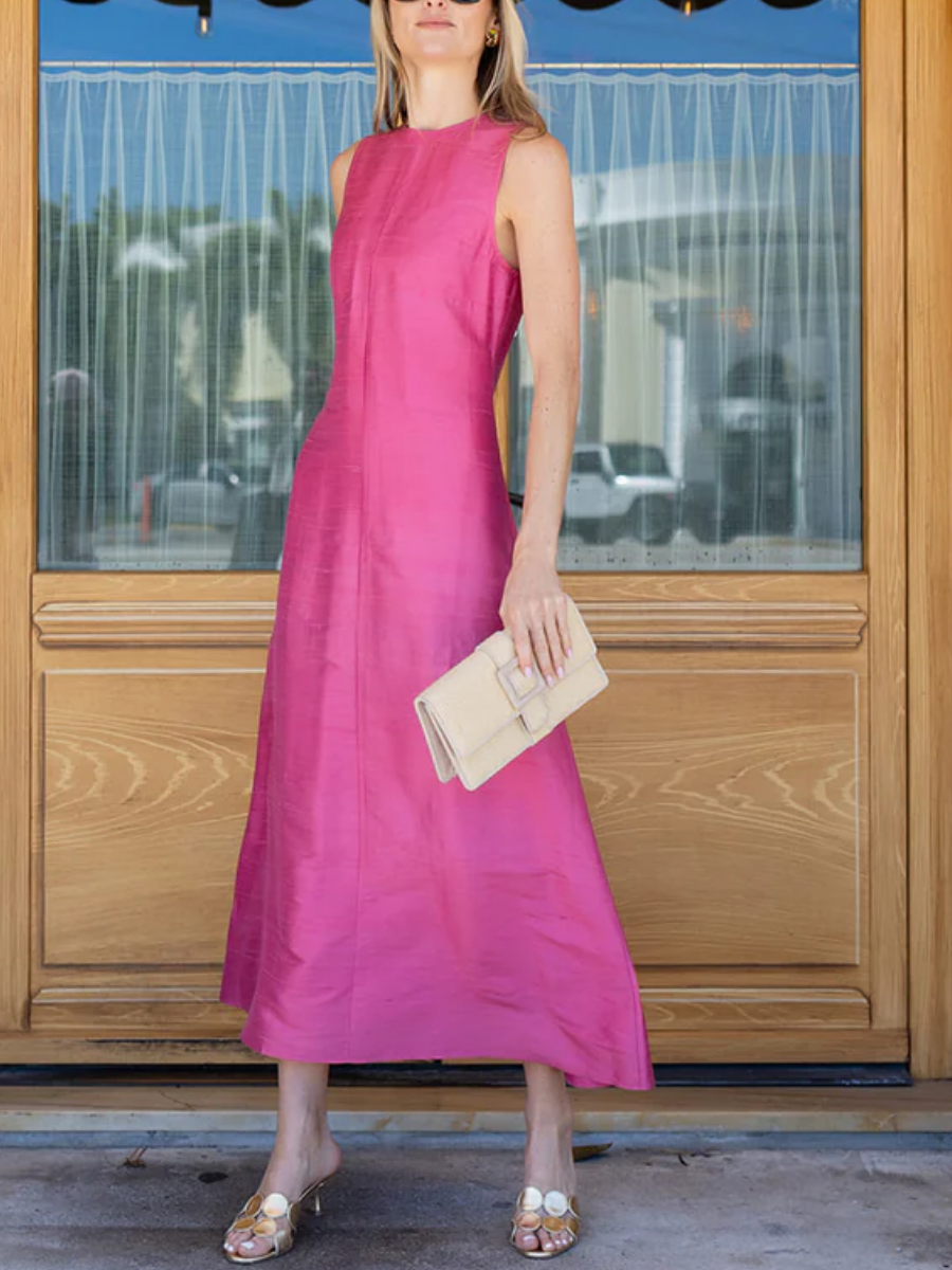 Sleeveless Crew Neck Midi Dress