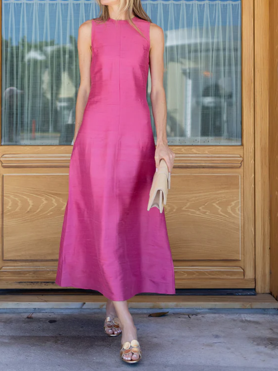 Sleeveless Crew Neck Midi Dress
