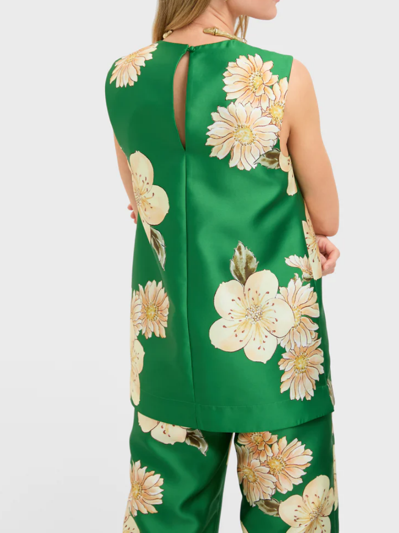 Jacquard Sleeveless Top & Pants 2pc Set