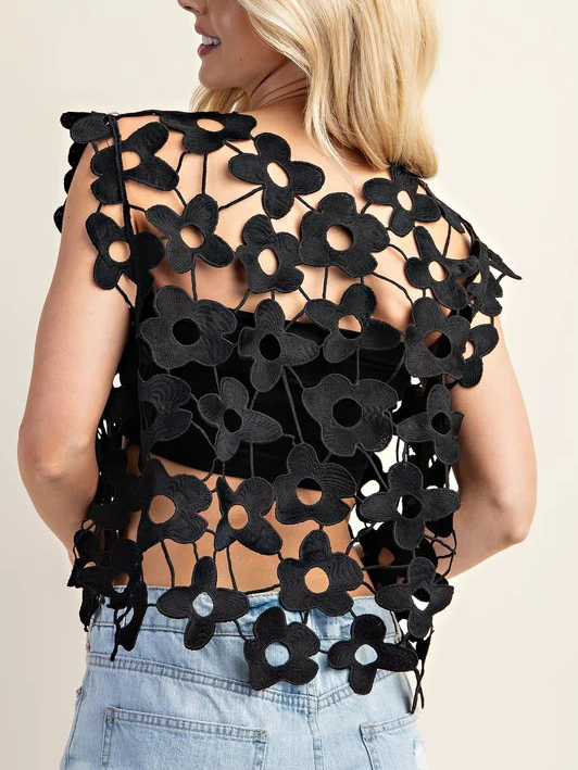 Flower Lace Vest Top