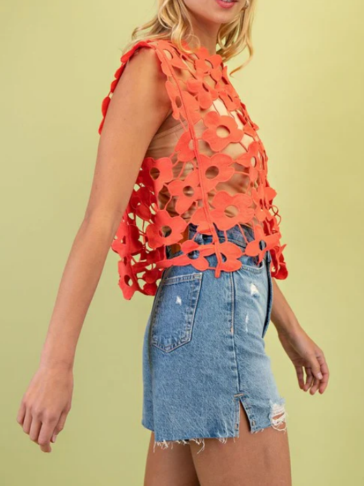Flower Lace Vest Top