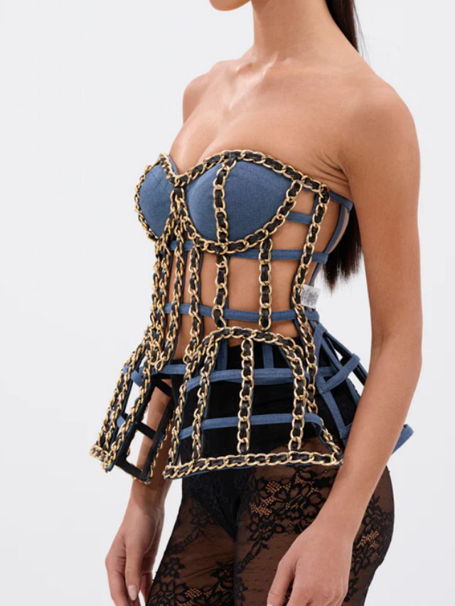 Chain Detail Corset Top