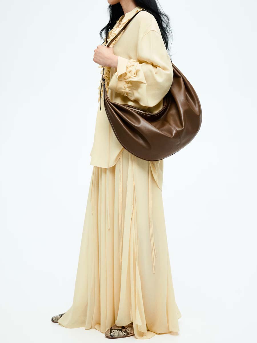 Chiffon Band Collar Ruffled Two Pieces Dress
