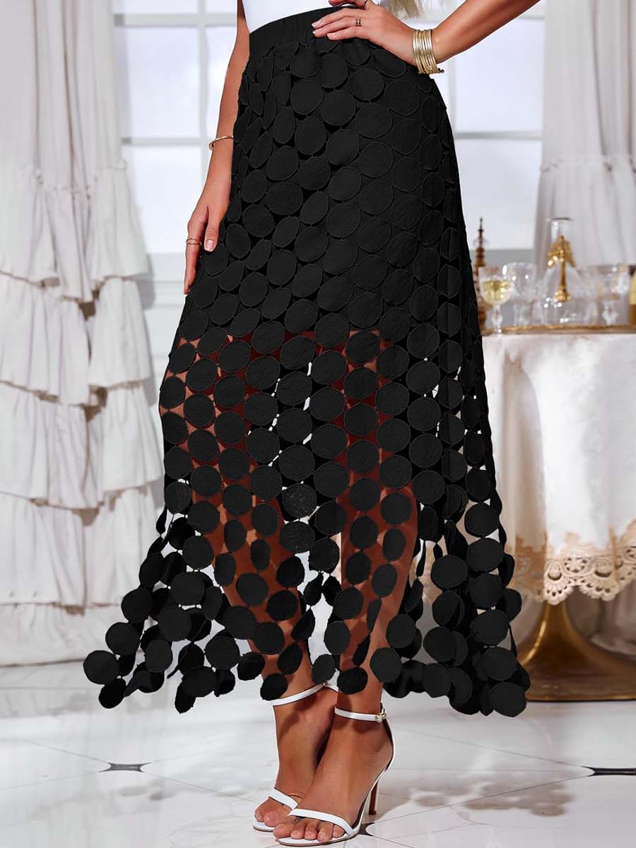 Hollow Out Fringe Hem Two Pieces Dress