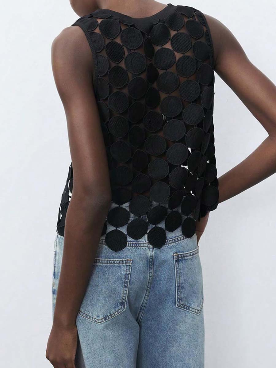 Hollow Out Fringe Hem Two Pieces Dress