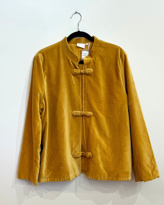 Mustard Mandarin Velvet Jacket
