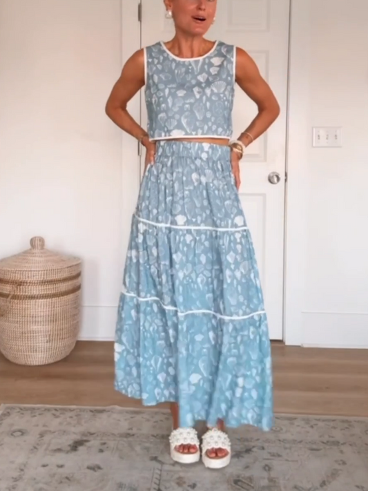 Beach Top & Skirt 2pc Set