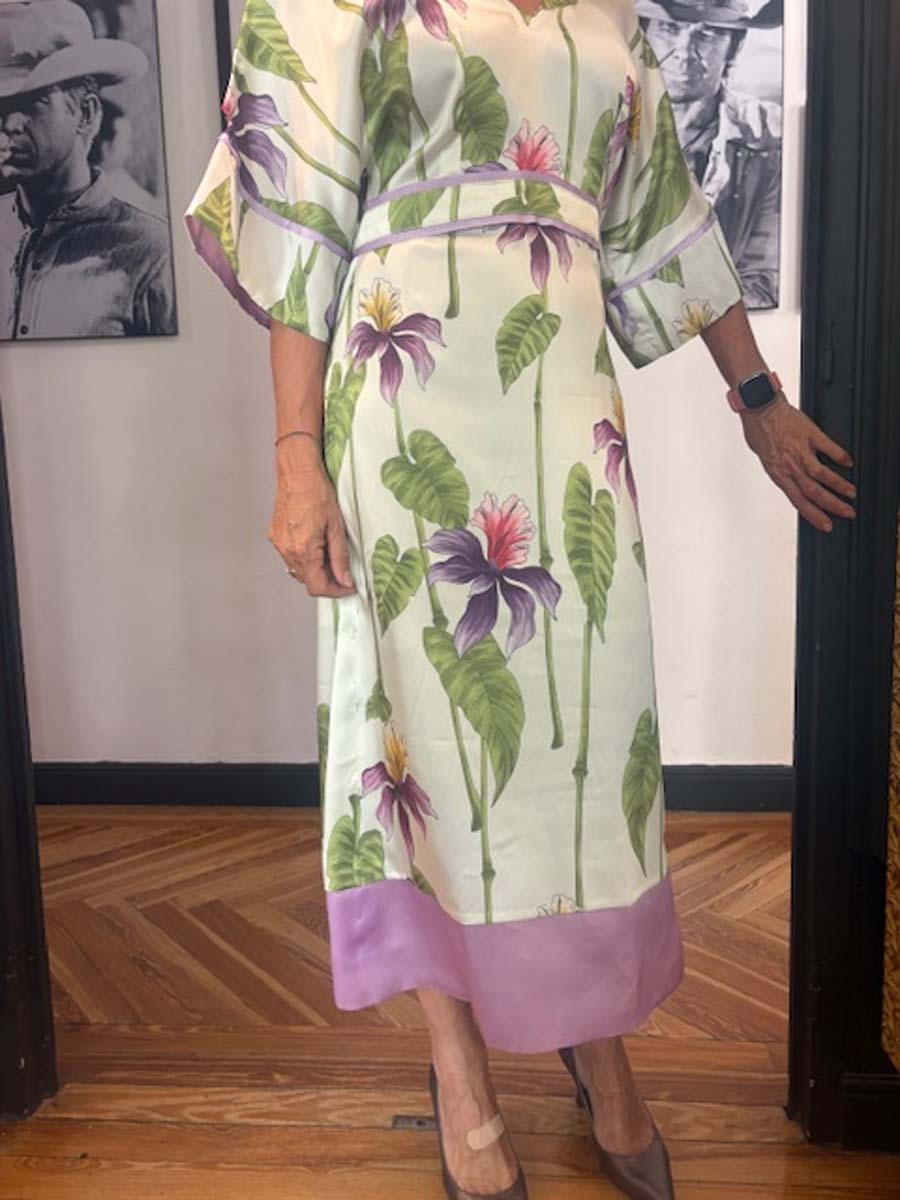 Floral Elegant V Neck Dress